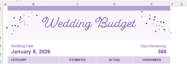 Wedding Budget Planner